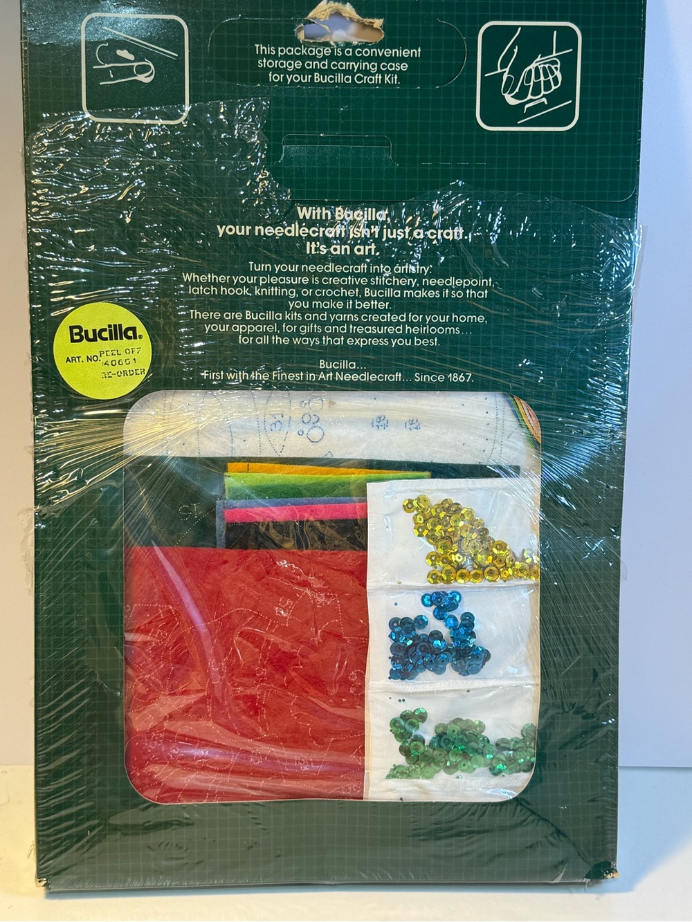 Bucilla Christmas Heirloom jeweled candy cane stitchery mobile kit 48651 vintage - Picture 3 of 3